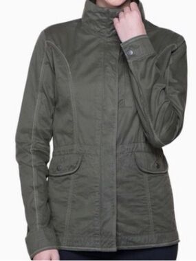 Kuhl Olive Green Women’s Utility Jacket with High Collar